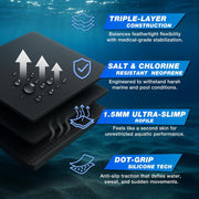 Nvorliy AquaSkin Pro Ankle Brace, Quick-Dry & Chlorine-Resistant Ankle Sleeve for Swimming, Surfing, Diving, Paddle Boarding & Aquatic Recovery–Ultra-Thin Support for Men & Women (Right, L)