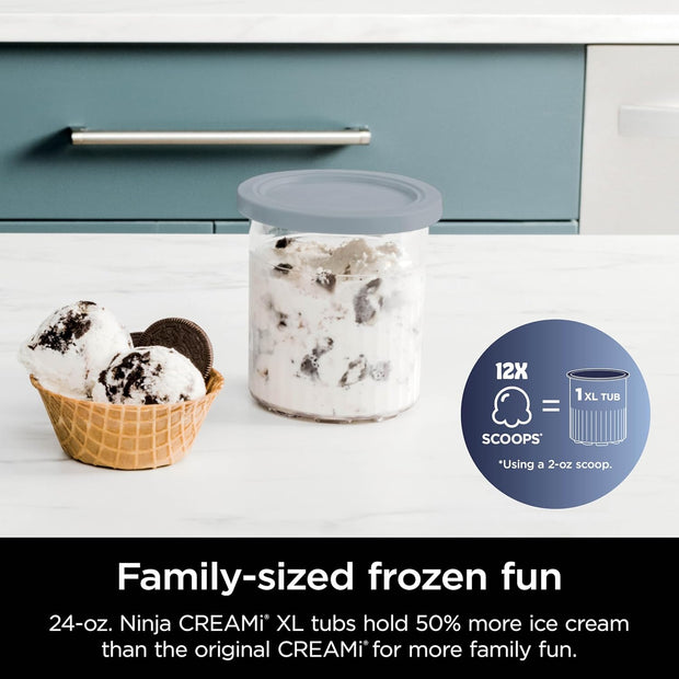 Ninja CREAMi Deluxe Ice Cream & Frozen Treat Maker for Ice Cream, Sorbet, Milkshakes, Frozen Yogurt, & More, 11-in-1, XL Capacity, Silver, Includes (2) Family-Sized 24 oz. Tubs, NC501