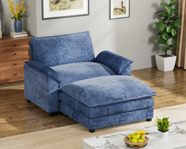 Homall 119" Modular Sectional Sofa, L Shaped Sofa Couch with Reversible Ottoman, DIY Combination Chenille Deep 3-Seat Cloud Couch for Living Room, Apartment (Light Grey, L Shaped Sofa)