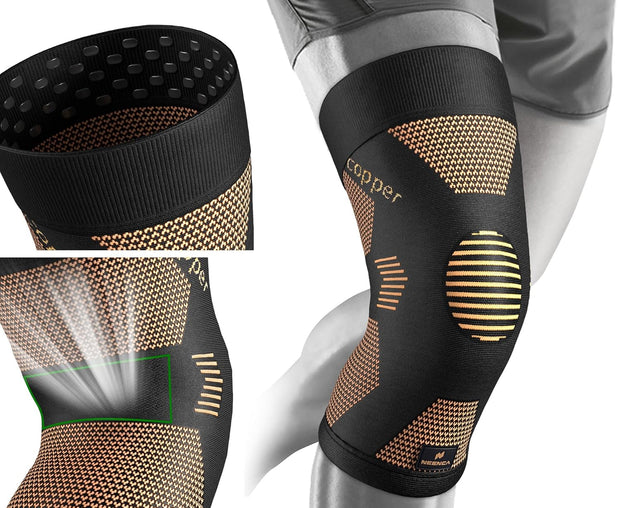 NEENCA Copper Knee Brace for Women and Men, Knee Compression Sleeve for Knee Pain, Arthritis, ACL, Meniscus Tear, Joint Pain Relief, Knee Support for Running, Working Out, Fitness,Weightlifting-Single
