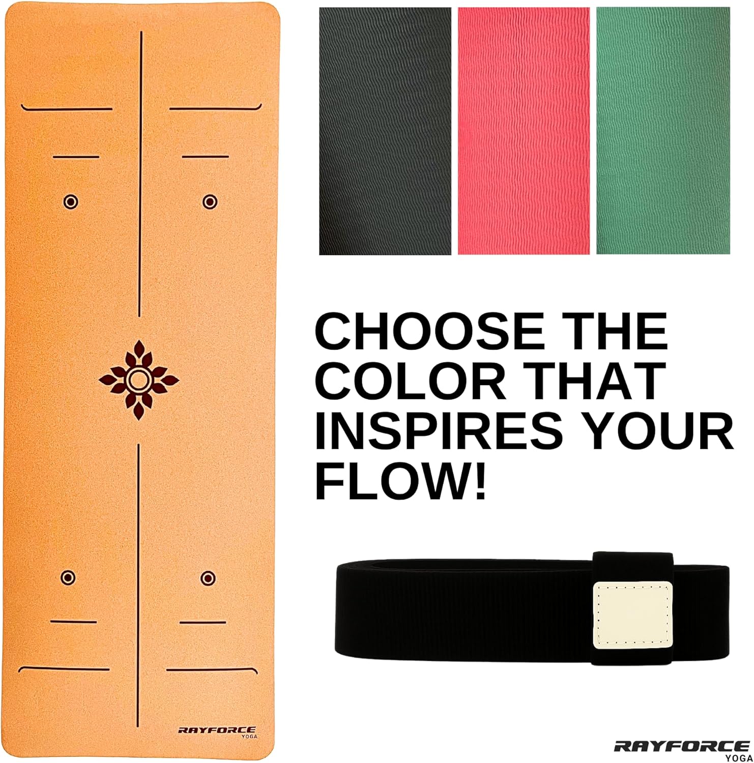 Cork Yoga Mat 6mm – Non-Slip, Sweat-Resistant, Eco-Friendly with Alignment Lines & Carry Strap