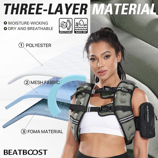 Weighted Vest Woman 5 12 15 20 25 30 lb Weight Vest with Ironsand for Walking Strength Training Running Workout