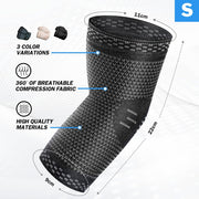 POWERLIX Elbow Orthopedic Brace Compression Support (Pair) - Elbow Sleeve for Tennis, Golfer’s, Bursitis, and Sprains, Arthritis, Tendonitis. Pain Relief(Black, L)