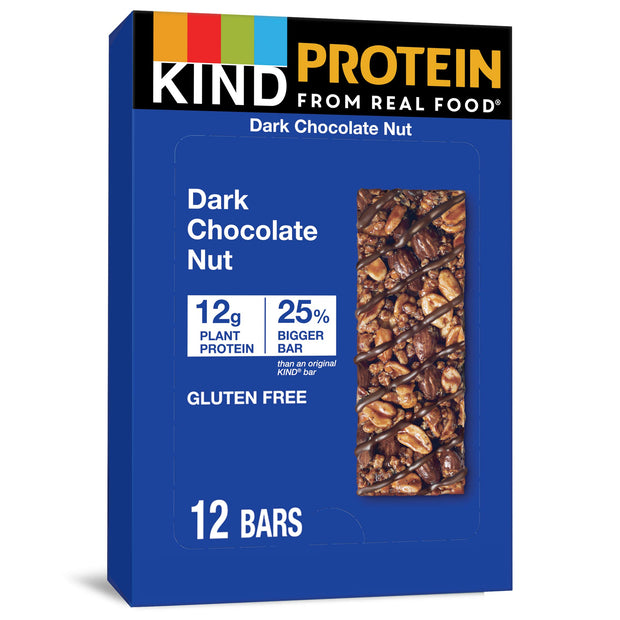 KIND Protein Snack Bar, Crunchy Peanut Butter, Healthy Snacks, Gluten Free, 12g Plant Protein, 12 Count
