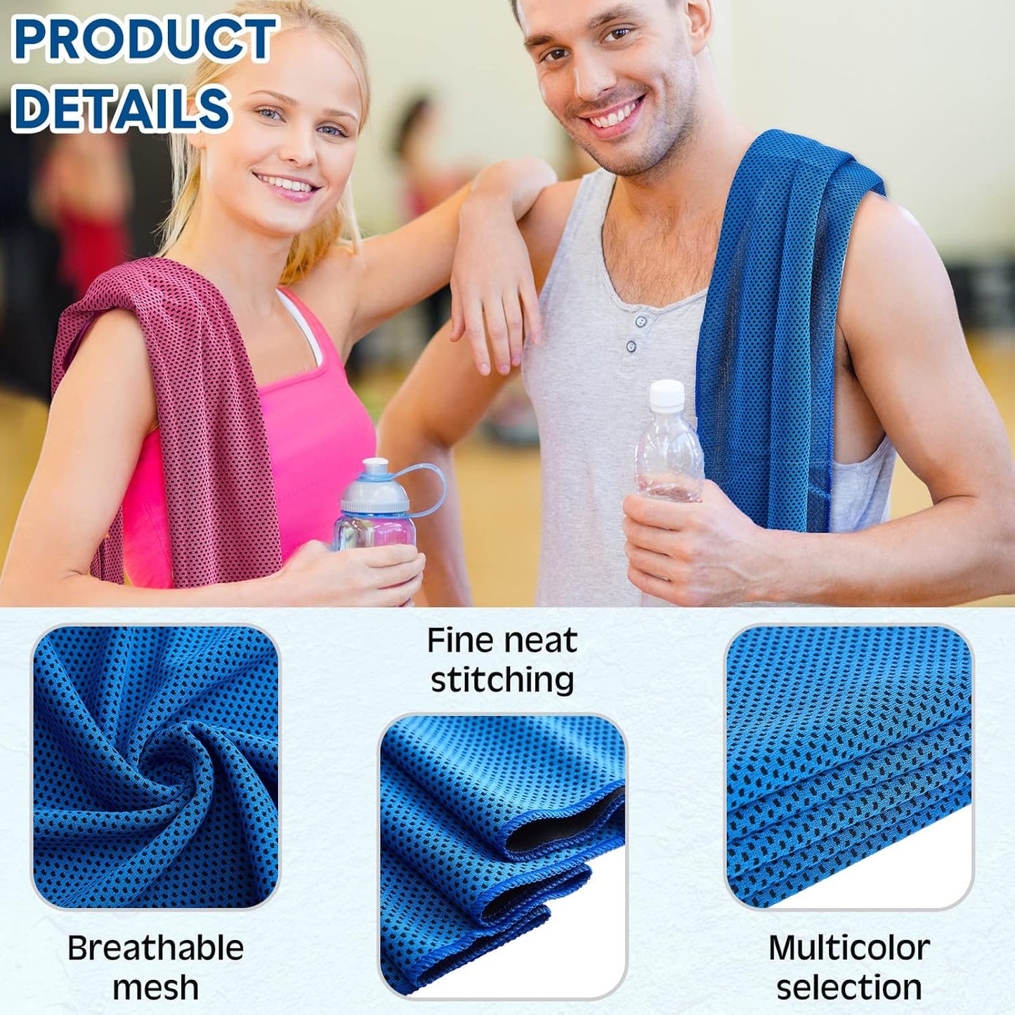 Hosuly Cooling Towel Bulk Ice Towel Chilly Breathable Polyester Soft Sport for Neck Yoga Athletes Gym Workout Camping Fitness Running 32 x 12 Inch