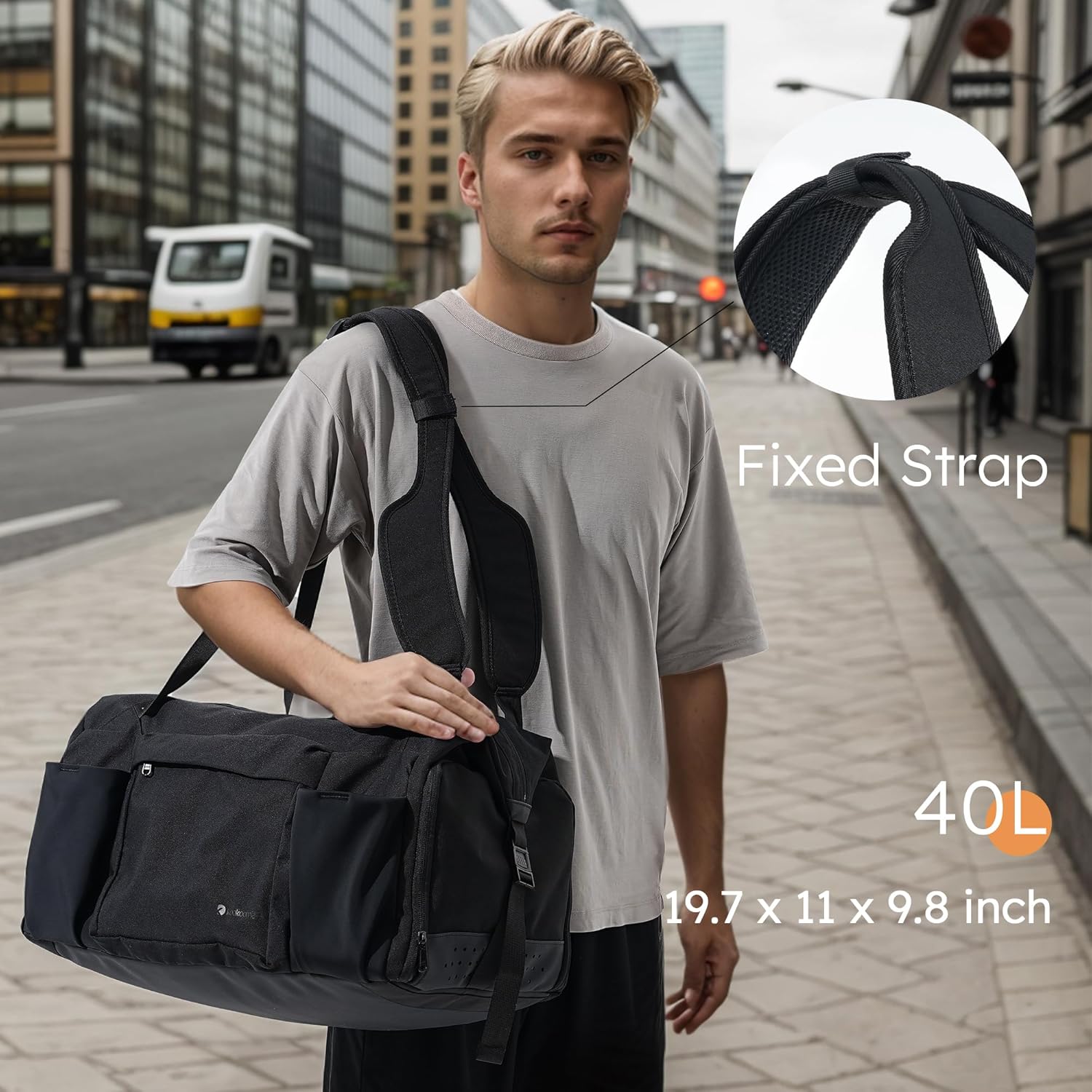 Gym Bag for Men with Shoes Compartment and Wet Pocket Convertible Duffle Bag and Gym Backpack Waterproof Sports Bags for Men with 2 Bottle Holders Multipurpose Weekender Overnight Bag -Black