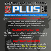 Primal Power Plus Liver Powered Nutrition Bars - B12 Energy Boost, 10g Protein, Vitamins, Minerals, Collagen, Zero Added Sugar, Gluten Free - Pack of 12 (Chocolate Almond Sea Salt Flavor)