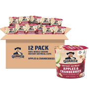 Quaker Instant Oatmeal Express Cups, Apples & Cinnamon, 1.51 Ounce (Pack of 12)