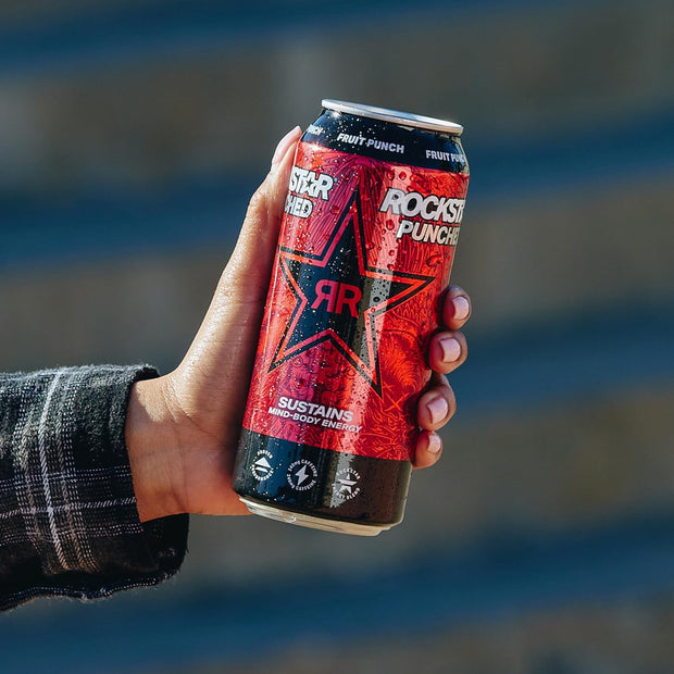 Rockstar Energy Drink Punched Hardcore Apple, 16oz Cans (12 Pack)