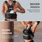 PACEARTH Adjustable Weight Vest 4-10lbs / 11-20lbs / 20-32lbs X-Shape Weighted Vest for Women and Men, Home Workout Ironsand Vest with Zipper Pouch and 6 Weight Packs, Available in Pink, Gray, Black
