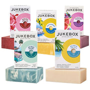JUKEBOX Soap Sampler Gift Pack- 5 Bar Soaps-Rose Hips Don't Lie, Gettin' Figgy With It, Island in the Sun, Sky Blue Malibu, That's Limone