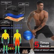 Sauna Shorts for Men 2 in 1 Sweat Shorts Men Sauna Suit Compression Liner Athletic Workout Pants with Pockets