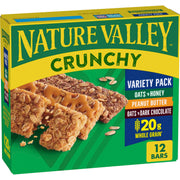Nature Valley Crunchy Granola Bars Bulk Variety Pack, Oats 'n Honey, Peanut Butter & Oats 'n Dark Chocolate, 30 Two-Bar Wrapped Pouches (60 Bars Total), Whole Grain, No Artificial Flavors, 44.7 OZ