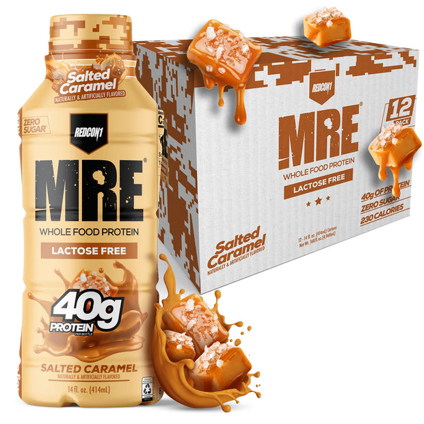 REDCON1 MRE Ready to Drink Protein Shakes, Blueberry Cobbler - Lactose + Whey Free RTD Protein Made with Real Whole Food Protein Blends - Keto-Friendly and Easy to Digest Nutritional Shake (12 Pack)