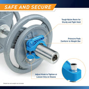 Marcy Adjustable Nylon Resin Olympic (2-inch) Barbell Lock Collar Clips with Quick Release Latch for Weight Training & Fitness Training, Blue, OBC-9BL