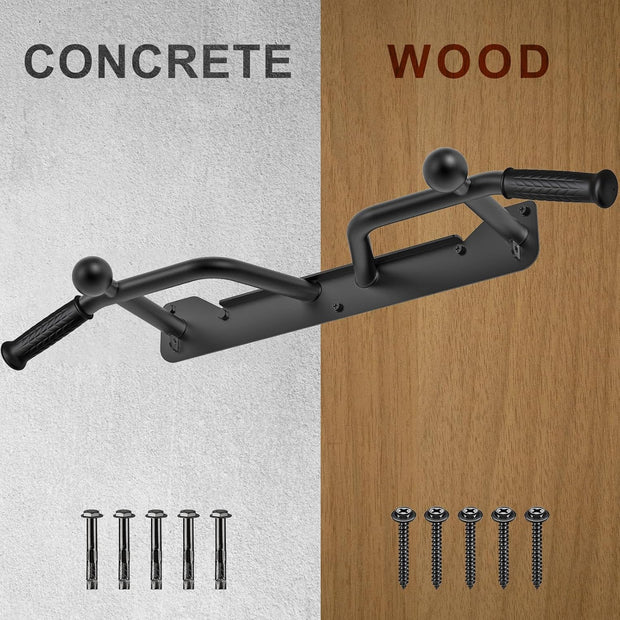 SELEWARE Heavy Duty Wall Mounted Doorway Pull Up Bar Multifunctional Joist Mount Chin Up Bar with Resistance Band Hooks & Ball Finger Training, Fully Welded Steel Construction Support to 600LBS