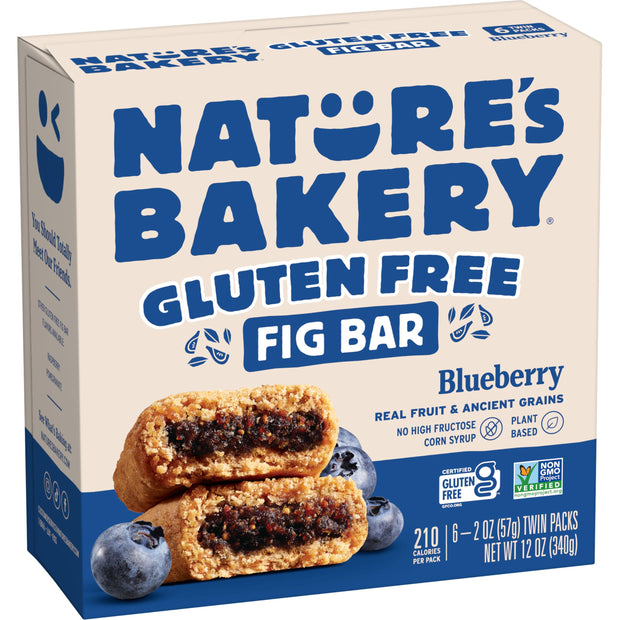 Nature’s Bakery Gluten Free Fig Bars, Raspberry, Real Fruit, Vegan, Non-GMO, Snack bar, 6 boxes with 6 twin packs (36 twin packs)