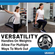 US Weight Barbell Weight Set for Home Gym with 55” padded Bar - Adjustable Weights for Exercise, Lifting, and to Build Muscle