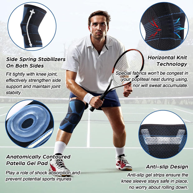 NEENCA Knee Brace for Knee Pain Relief, Medical Knee Support with Patella Pad & Side Stabilizers, Compression Knee Sleeve for Meniscus Tear, ACL, Arthritis, Joint Pain, Runner, Sport- FSA/HSA APPROVED