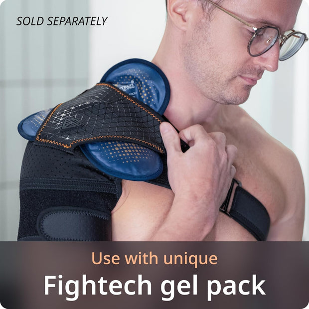 Shoulder Brace - Support & Injury Prevention Brace- Joint Pain Releaser- Shoulder Compression Wrap Strap - Adjustable Injury Accessories for Shoulders - Premium Quality Strap by FIGHTECH (Pink, L-XL)