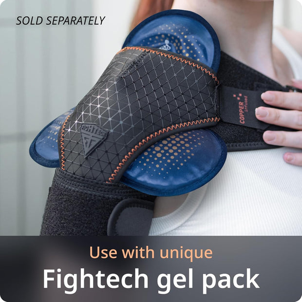 Shoulder Brace - Support & Injury Prevention Brace- Joint Pain Releaser- Shoulder Compression Wrap Strap - Adjustable Injury Accessories for Shoulders - Premium Quality Strap by FIGHTECH (Pink, L-XL)