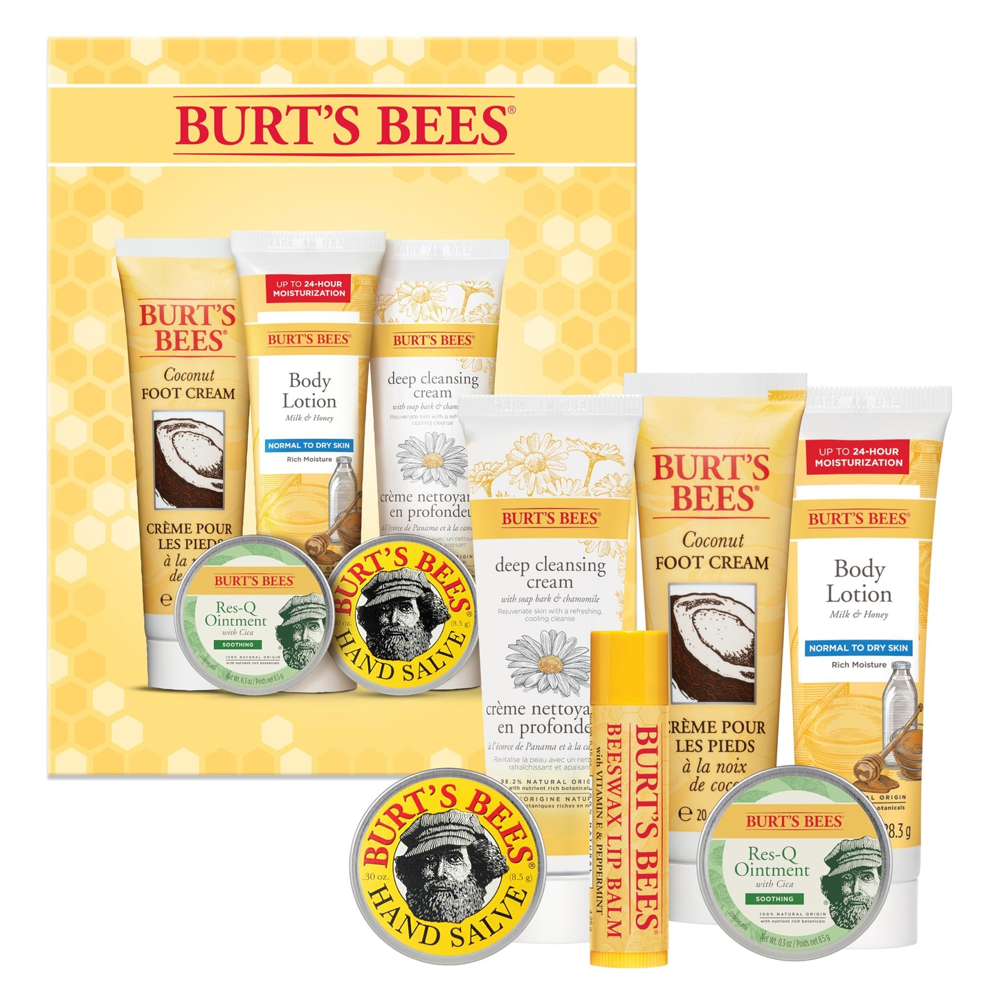 Burt's Bees Gifts Ideas, Tips and Toes Kit, 6 Travel Size Products - Pomegranate Moisturizing Lip Balm, 2 Hand Creams, Foot Cream, Cuticle Cream, and Hand Salve