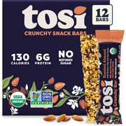 Tosi Nut Bars, Cashew Coconut, Healthy Snacks for Adults & Kids, Plant Based Crunchy Bars (6G Protein), Organic Keto Snacks, Vegan, Gluten & Soy Free, Low Sugar, Omega 3s, 1oz, 12-Pack
