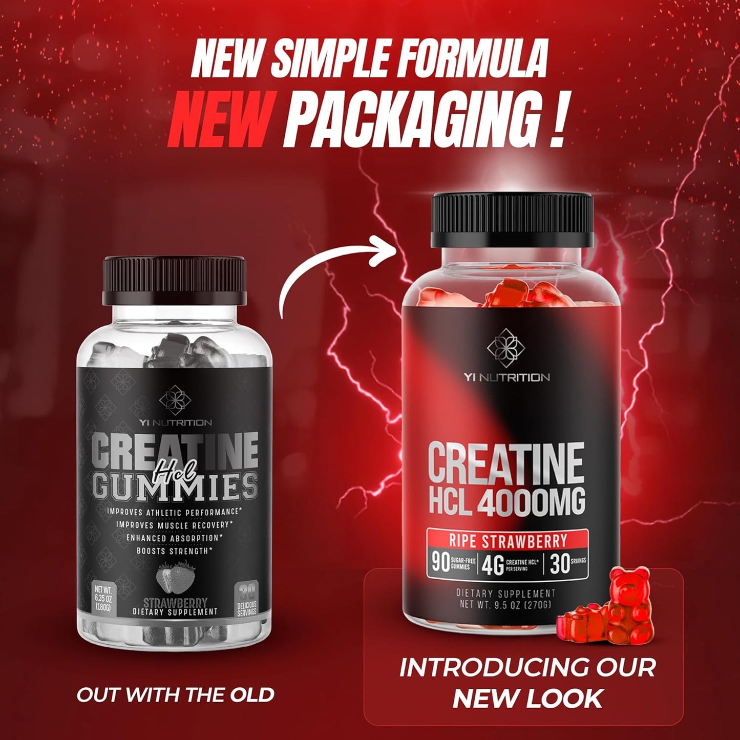 Creatine HCL Gummy - World's First 4000MG Creatine HCL Gummies 90 Count (90 Count)