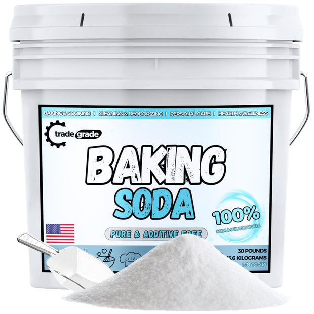 TradeGrade Pure Baking Soda Powder – 1 Gallon Bucket, Sodium Bicarbonate Powder | Premium Food-Grade for Baking, Bread, Cookies & More | Baking Soda for Cleaning, Natural Cleaner & Deodorizer (1 Gallon)