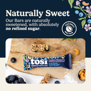 Tosi Nut Bars, Cashew Blueberry, Healthy Snacks for Adults & Kids, Plant Based Crunchy Bars (6G Protein), Organic Keto Snacks, Vegan, Gluten & Soy Free, Low Sugar, Omega 3s, 1oz, 12-Pack