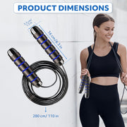Jump Rope – Speed Jump Rope with Ball Bearings and Adjustable Cable – Jumping Cable for Men, Women, Kids – Ideal for Box, Sports, Cardio, Training – Tangle-Free Jumping and Memory Foam Handle