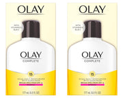 Olay Face Moisturizer, Complete with Sunscreen SPF 15, Daily Facial Lotion for Normal Skin, Lightweight Hydrating Broad Spectrum Sun Protection - Vitamin C, E, and Niacinamide - 6 Oz 2 Pack