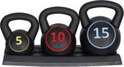 LEMY 3/4-Piece Kettlebell Strength Training Set, Fitness Equipment Exercise Wide Grip Kettlebells, Full Body Workout, Core Training for Home, Gym