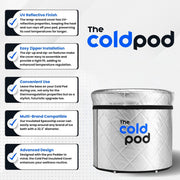 The Cold Pod Insulated Ice Bath Cover,Fits 85Gallons Round Ice Tubs at Diameter of 29.5",Silver UV and Sunlight Reflective Cold Plunge Tub Wrap,All Weather Resistant Protective Lid