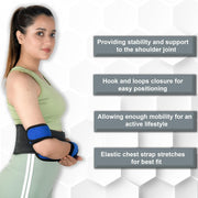 Wonder Care Left Right Shoulder Immobilizer Arm Sling Elastic Brace for Clavicle Collar Bone Dislocation Subluxation Shoulder stabilizer Compression Brace After Rotator Cuff Surgery