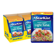 StarKist Chunk Light Tuna in Water, 2.6 oz Pouch (10 Pack) Ready to Eat Wild Caught Tuna, 17g Protein, 70 Calories Per Serving, Gluten Free, Soy Free, Kosher, Perfect for Salads, Keto Meals and Snacks