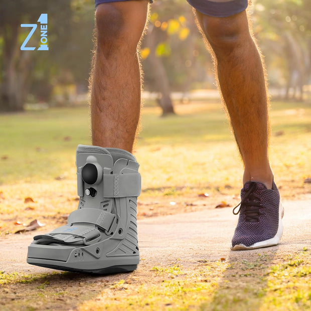 Z1 A12 Short Air Walker Ankle Fracture Boot - Orthopedic Walking Boot for Sprained Ankle, Injury - Support for Broken Foot & stability Stress Fracture Recovery Fits Left & Right Foot Men & Women (XL)