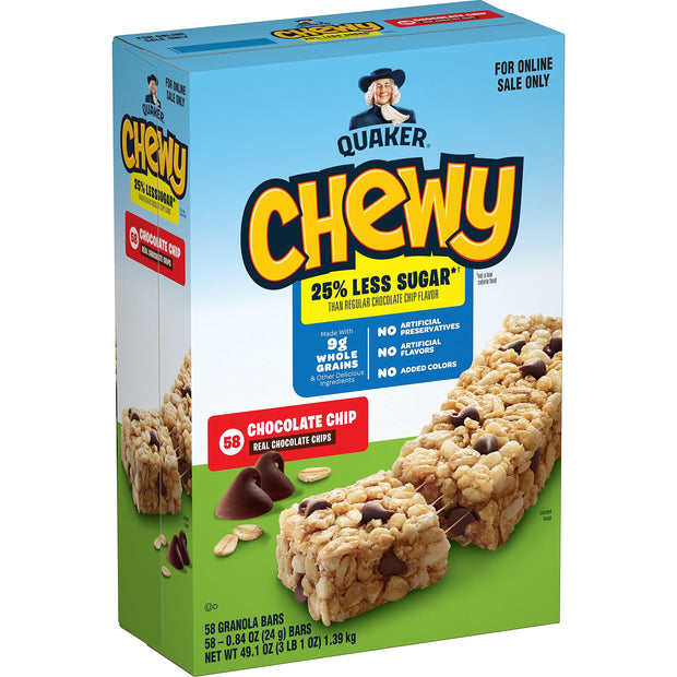 Quaker Chewy Granola Bars, 3 Flavor Variety Pack,58 Count (Pack of 1)