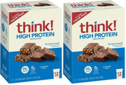 think! Protein Bars, High Protein Snacks, Gluten Free, Kosher Friendly, Creamy Peanut Butter, Nutrition Bars, 2.1 Oz per Bar, 12 Count (Packaging May Vary)