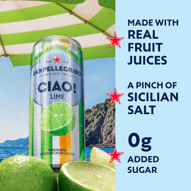 San Pellegrino Lime Ciao Sparkling Water 6 Pack