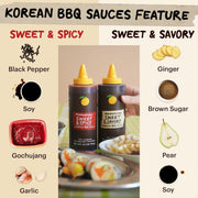 Momofuku Sweet & Savory Korean BBQ Sauce with Soy Sauce, Fresh Ginger, & Pear for Stir Fry, Barbecue, and Marinade; Galbi Style with Smoky, Savory-Sweet Flavor