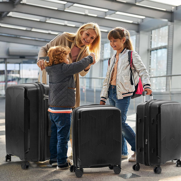 Nazhura Luggage Set, 3-Piece Hardside Suitcase Set, 20-inch Carry On, 24-inch, 28-inch Luggage