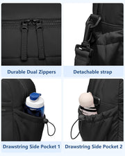 Travel Duffle Gym Bag for Women: Carry on Weekender Bags with Toiletry Bag Duffel Tote Bag with Wet Pocket Water Resistant Overnight Bag for Womens Hospital Work Sports Yoga Bags Black