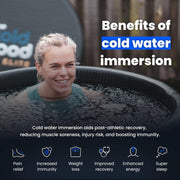 The Cold Pod Insulated Cold Plunge Tub Bundle - 85Gal Ice Bath Round Tubs with Energy Saving Multi-Layer Cover - Chiller Compatible&Silver Reflective