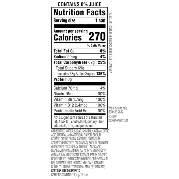 Rockstar Energy Drink, Boom Pina Colada 16 Fl Oz Cans (Pack of 12)