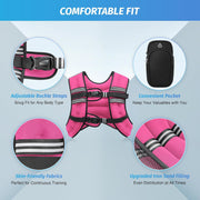 ZELUS Weighted Vest, 6lb/8lb/12lb/16lb/20lb/25lb/30lb Weight Vest with Reflective Stripe for Workout, Strength Training, Running, Fitness, Muscle Building, Weight Loss, Weightlifting
