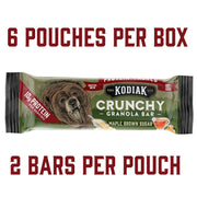 Kodiak Crunchy Granola Snack Bars, Maple Brown Sugar, High Protein, 100% Whole Grains, 1 box with 6 pouches (12 bars)