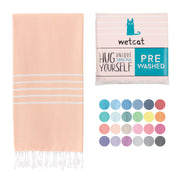 WETCAT Turkish Beach Towel Oversized (38"x71") 100% Turkish Cotton, Made in Turkey - Sand Free, Extra Large, Ultra Soft, Quick Drying, Compact & Lightweight for Travel - Blue