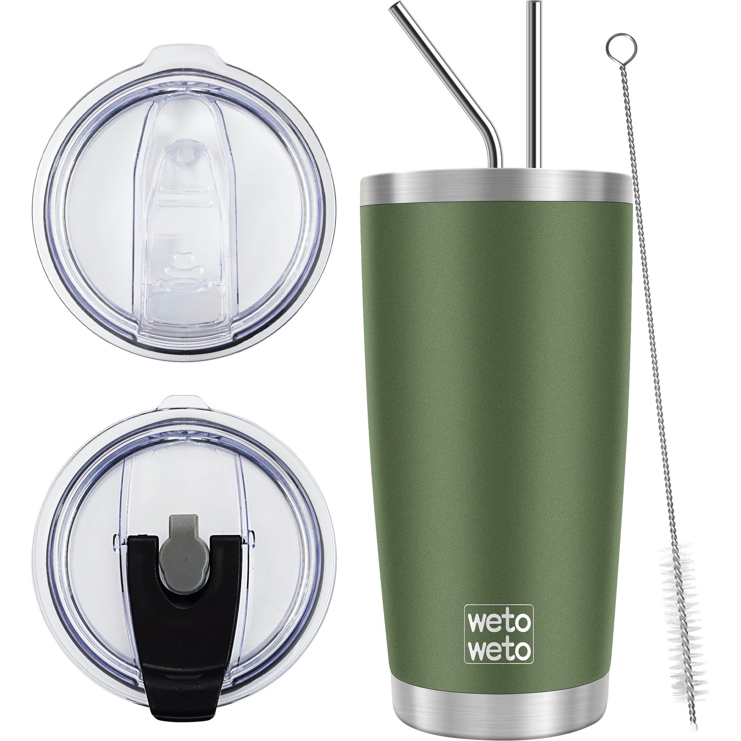 WETOWETO 20oz Tumbler, Stainless Steel Vacuum Insulated Coffee Travel Mug, Double Wall Powder Coated Insulated Coffee Mug Travel Mug with Lid Thermal Cup for Outdoor (Navy Blue, 1 Pack)