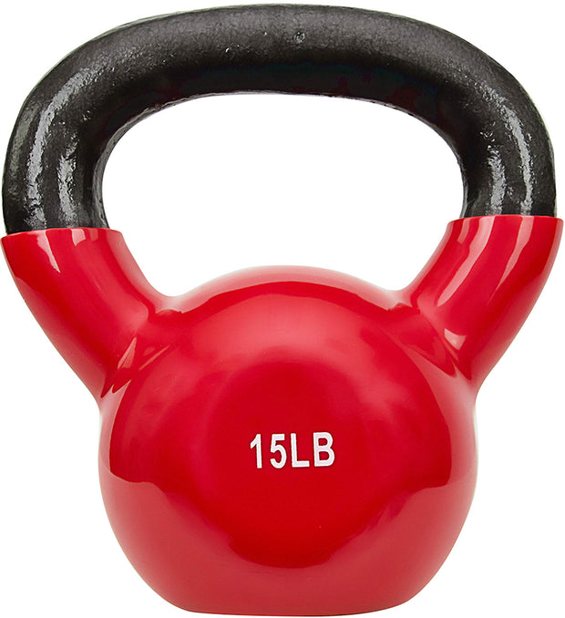 Sunny Health & Fitness Vinyl Coated Kettlebell for Strength Weight Training & Swinging Exercise - In 5, 10, 15, 20, 25 Pound